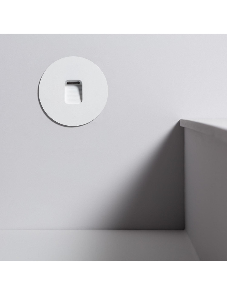 Balise LED Extérieure 2W Encastrable au Mur Ronde Grasset Blanche