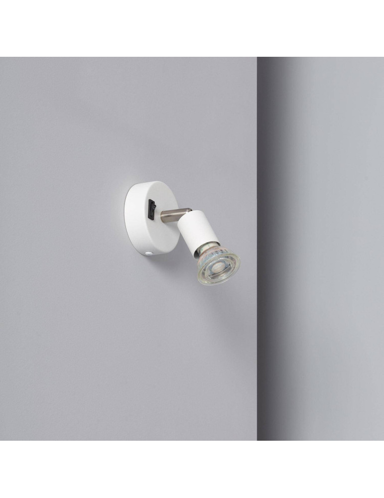 Applique Orientable Aluminium Oasis 1 Spot Blanc avec Interrupteur Applique Orientable Aluminium Oasis 1 Spot Blanc avec Interrupteur