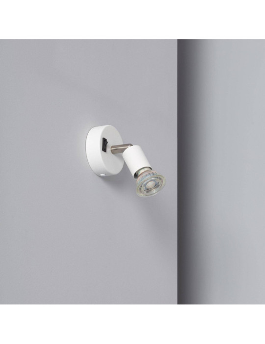 Applique Orientable Aluminium Oasis 1 Spot Blanc avec Interrupteur Applique Orientable Aluminium Oasis 1 Spot Blanc avec Interrupteur