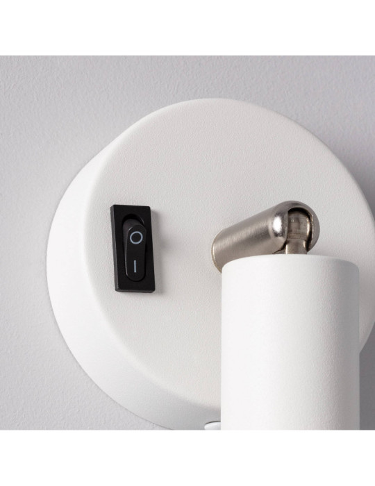 Applique Orientable Aluminium Oasis 1 Spot Blanc avec Interrupteur