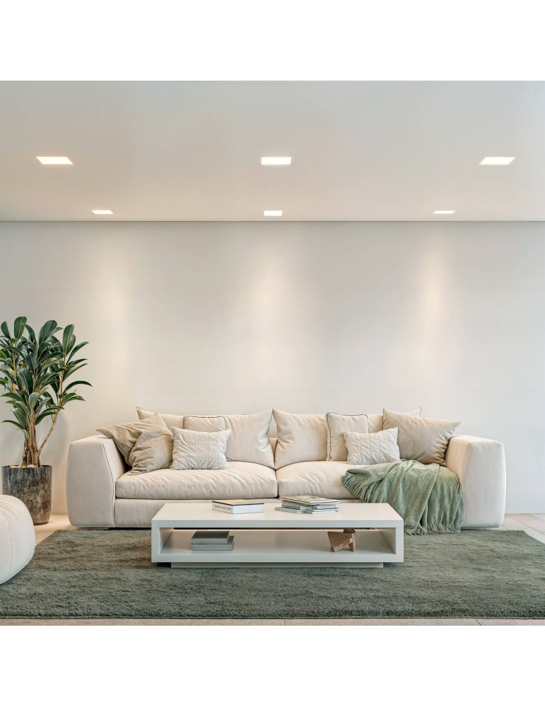 Collerette Downlight LED Intégration Plâtre/Pladur Carrée 9W Coupe 183x183 mm UGR17