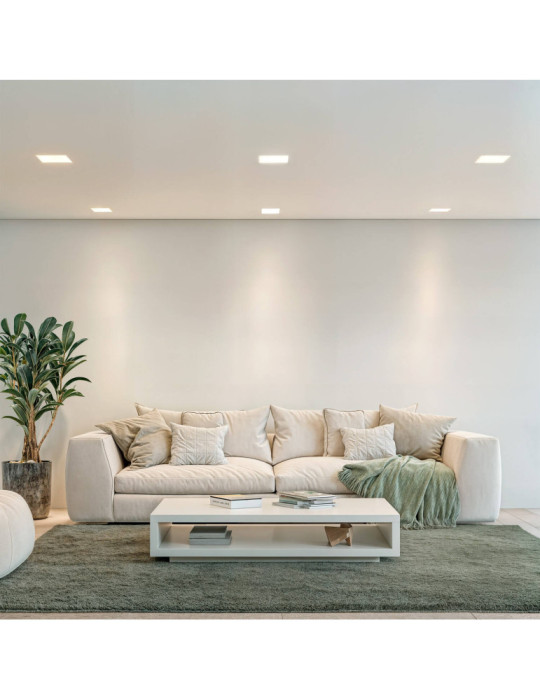 Collerette Downlight LED Intégration Plâtre/Pladur Carrée 9W Coupe 183x183 mm UGR17