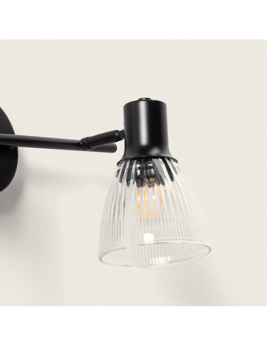 Applique Murale Métal et Verre Aron 3 Spots