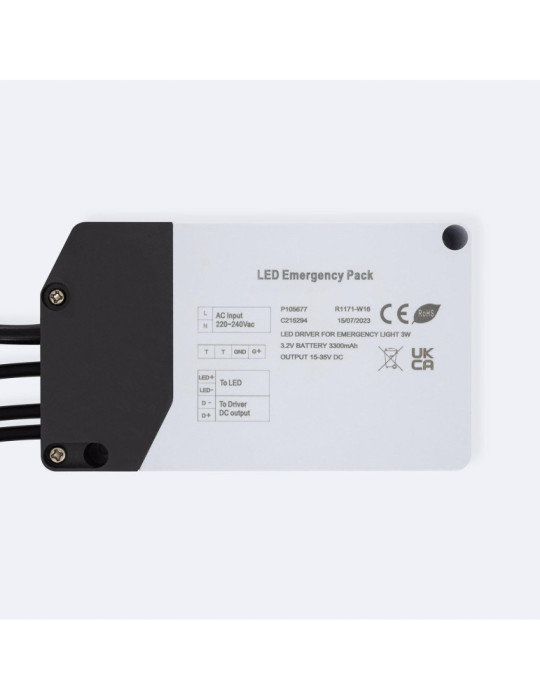 Driver avec Batterie pour Éclairage de Secours LED 15-50V DC 3W