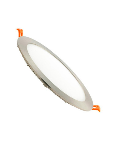 Dalle LED 18W Ronde Extra-Plate Coupe Ø 205 mm Argentée