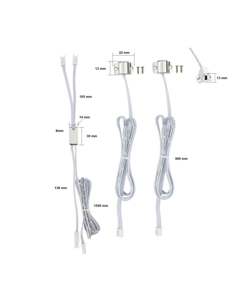 Interrupteur Capteur Double 12/24V DC pour Portes d'Armoires
