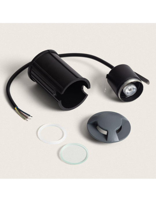 Balise Extérieure LED 3W Encastrable au Sol Letso 3L Grise