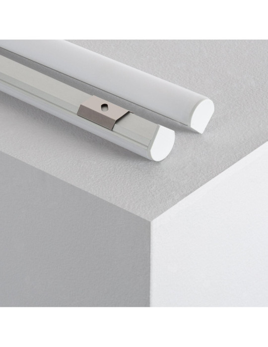Profilé Aluminium Angle 1m avec Capot Rond pour Rubans LED  jusqu'à 10mm