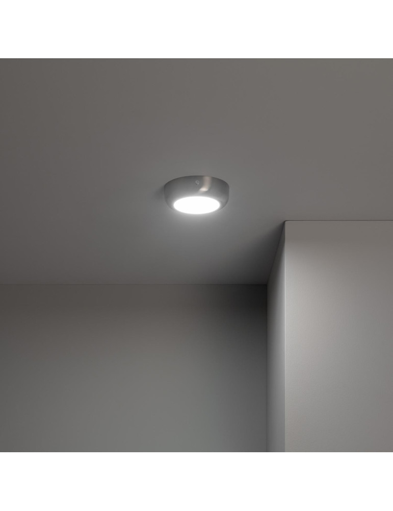 Plafonnier LED Rond Métal Design Silver 6W Ø120mm