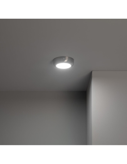 Plafonnier LED Rond Métal Design Silver 6W Ø120mm