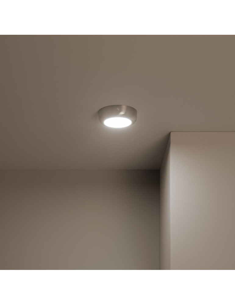 Plafonnier LED Rond Métal Design Silver 6W Ø120mm