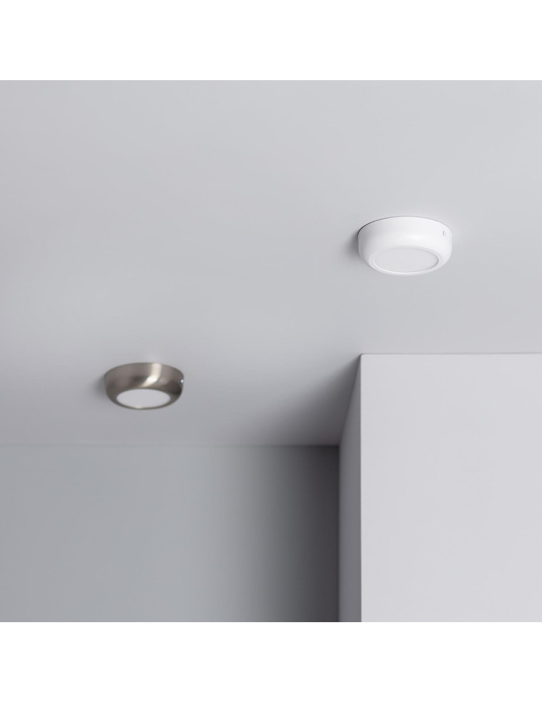 Plafonnier LED Rond Métal Design Silver 6W Ø120mm