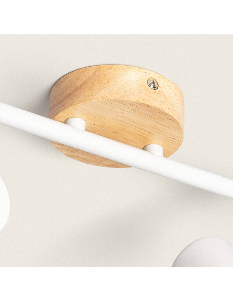 Plafonnier Orientable Bois et métal 2 Spots Albus