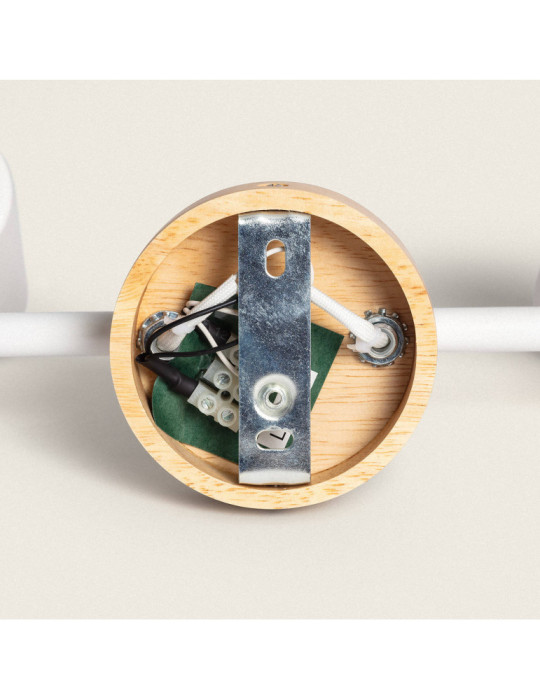 Plafonnier Orientable Bois et métal 2 Spots Albus