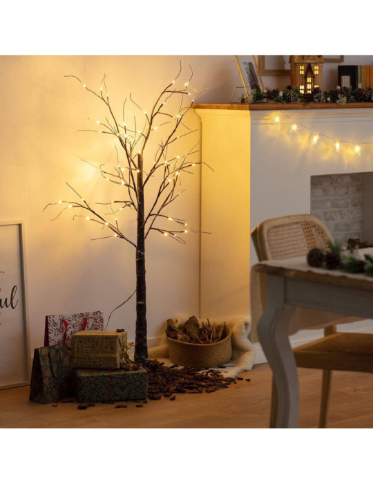 Sapin de Noël 64 LED 150cm Blanc Chaud