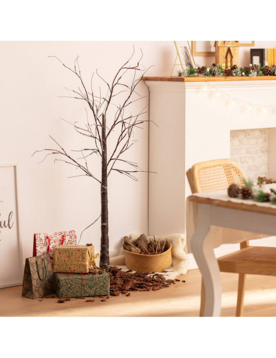 Sapin de Noël 64 LED 150cm Blanc Chaud