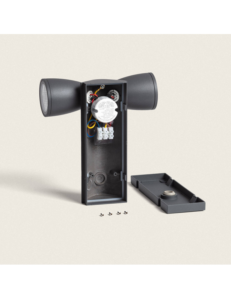 Applique Murale Extérieure LED 12W Aluminium Abel 2 Spots