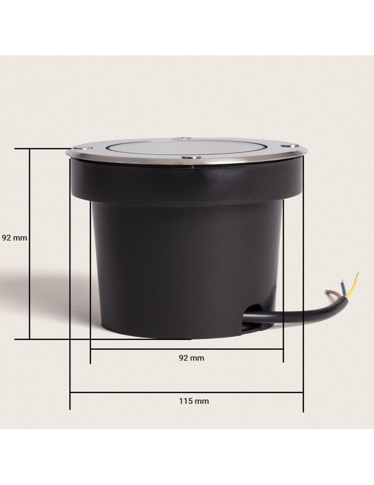 Spot LED Extérieur Solide Encastrable au Sol Inox 6W