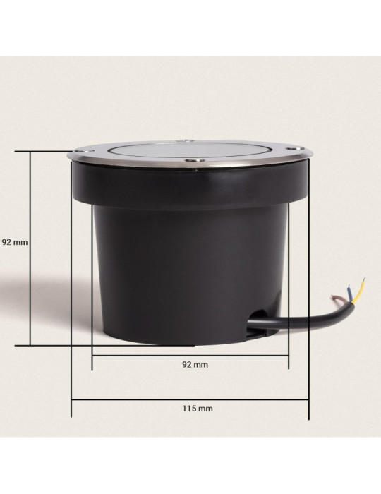 Spot LED Extérieur Solide Encastrable au Sol Inox 6W