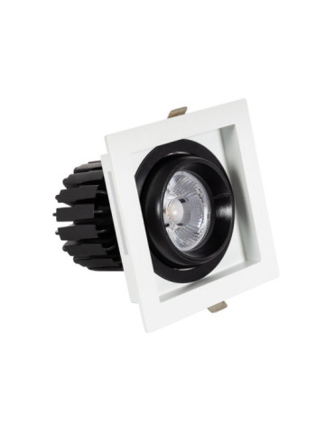 Spot LED Downlight COB Carré Orientable 360º Expert Color No Flicker CRI90 12W Coupe 100x100mm