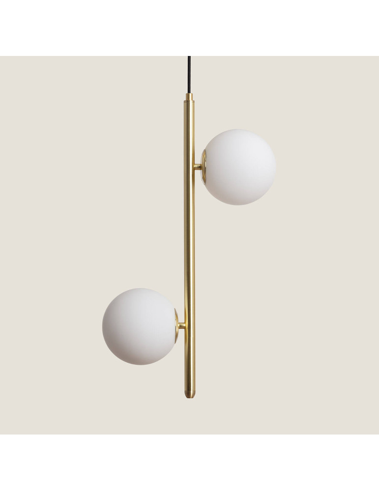Suspension Métal et Verre Moonlight Double