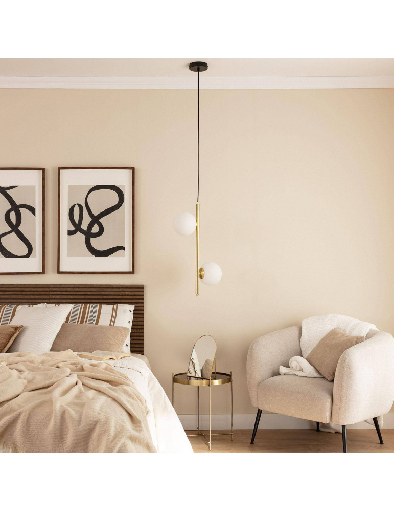 Suspension Métal et Verre Moonlight Double