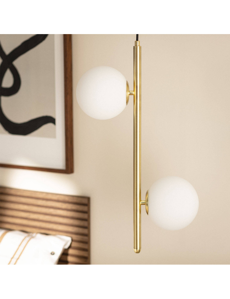 Suspension Métal et Verre Moonlight Double