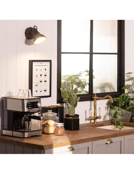 Lampe Murale Orientable Aluminium Emer 1 Spot Noir