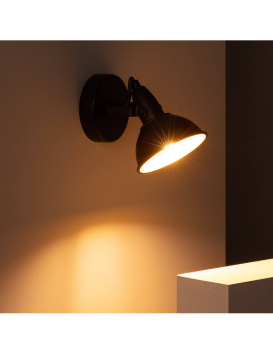 Lampe Murale Orientable Aluminium Emer 1 Spot Noir