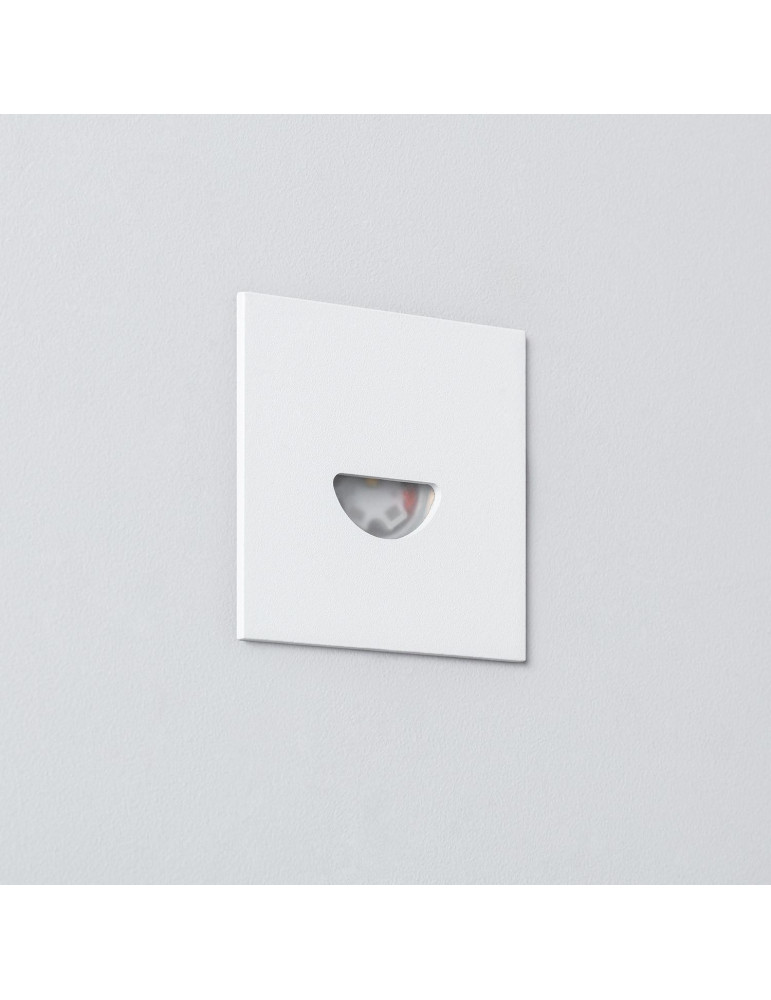 Balise LED Extérieure 2W Encastrable au Mur Carrée Guell Blanche