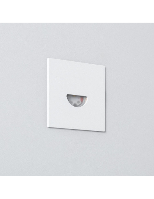 Balise LED Extérieure 2W Encastrable au Mur Carrée Guell Blanche