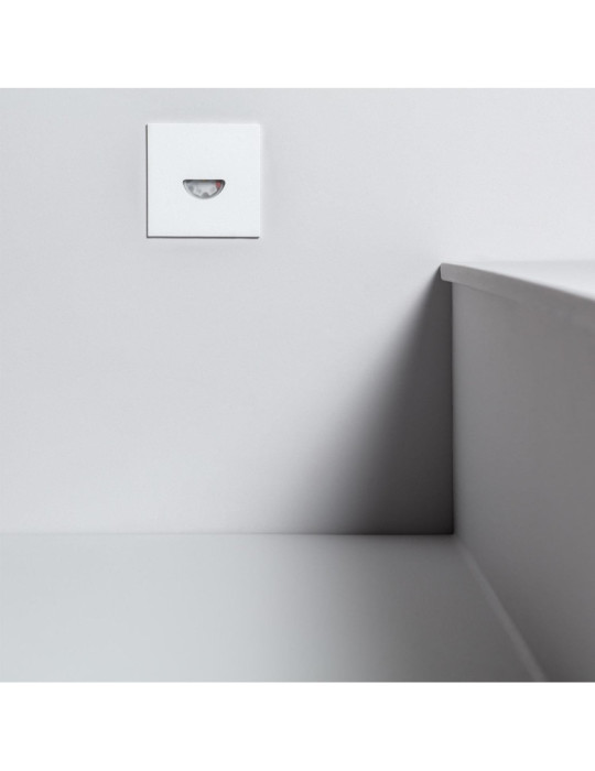 Balise LED Extérieure 2W Encastrable au Mur Carrée Guell Blanche