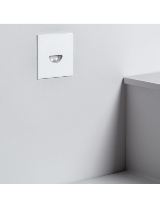 Balise LED Extérieure 2W Encastrable au Mur Carrée Guell Blanche