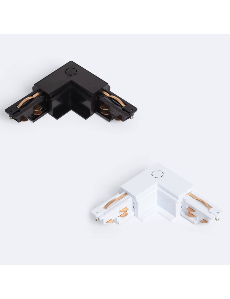 Connecteur 'Left Side' Type L pour Rail Triphasé DALI Track Encastré Aluminium