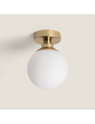 Plafonnier Métal et Verre Moonlight Brass 1 Spot