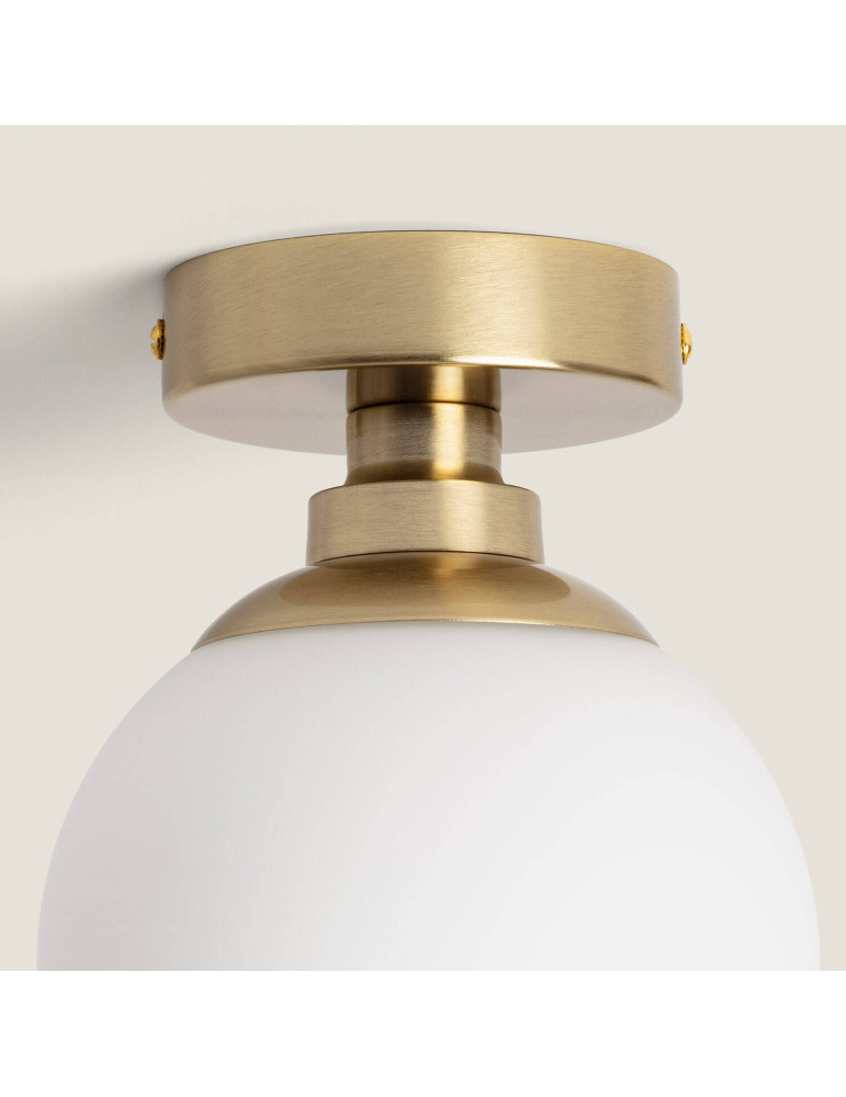 Plafonnier Métal et Verre Moonlight Brass 1 Spot
