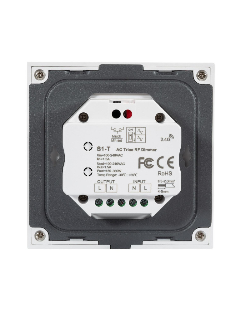 Contrôleur Variateur Mural Tactile LED TRIAC 220-240V AC RF