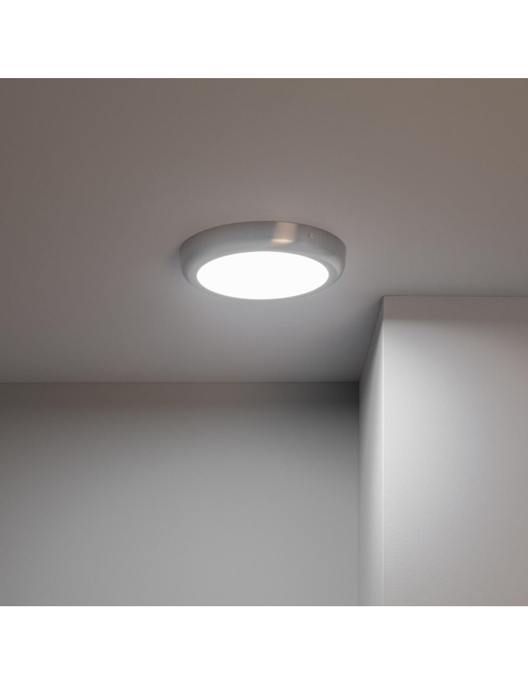 Plafonnier LED Rond Métal Design Silver 18W Ø225mm