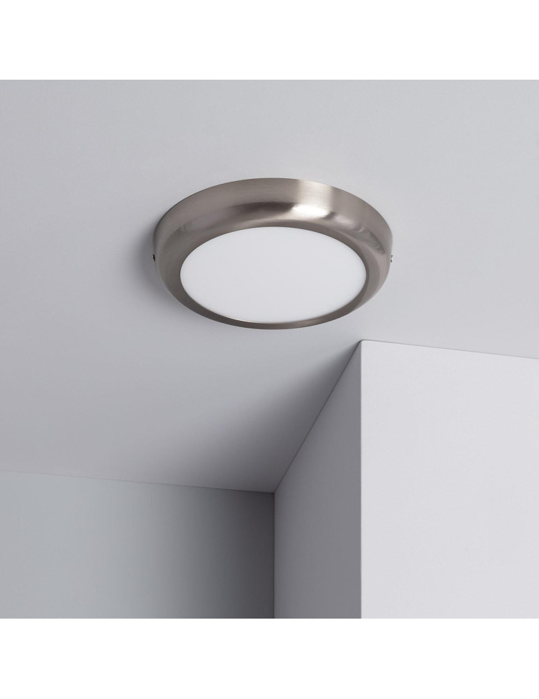 Plafonnier LED Rond Métal Design Silver 18W Ø225mm