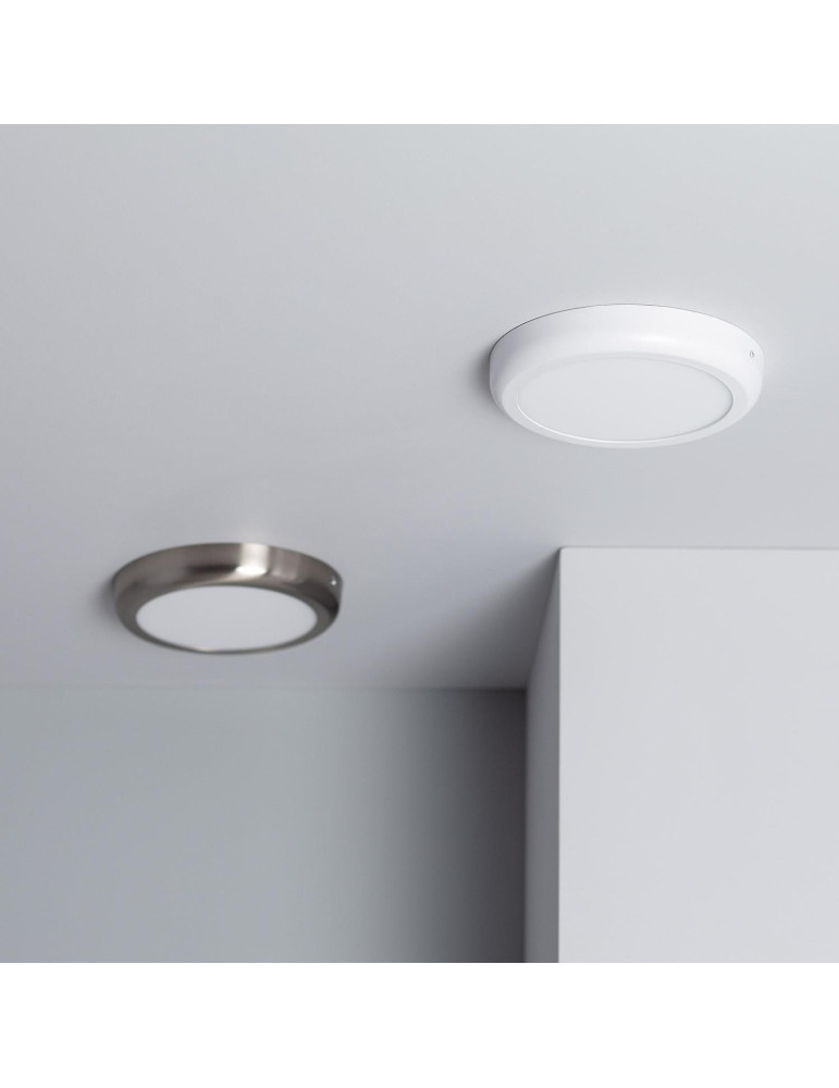 Plafonnier LED Rond Métal Design Silver 18W Ø225mm