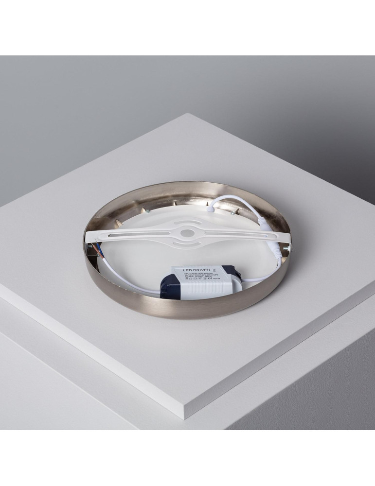 Plafonnier LED Rond Métal Design Silver 18W Ø225mm