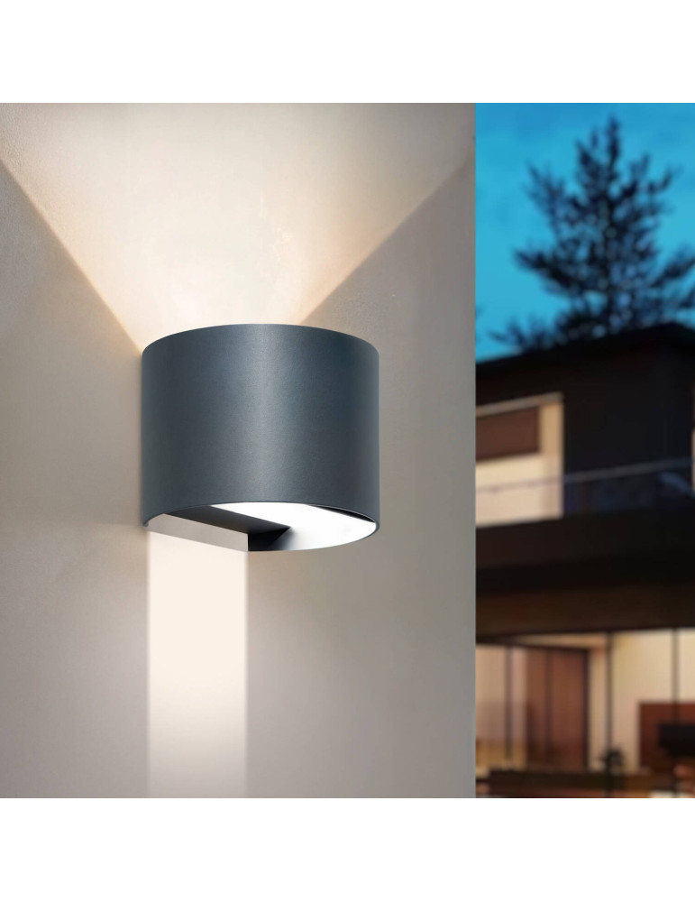 Applique Murale LED  10 W Extérieure Aluminium CCT Sélectionnable Éclairage Double Face en Iridix Round