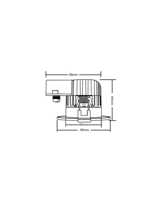 Spot Downlight Ignifuge LED 5-8W Rond Dimmable IP65 Coupe Ø 70 mm NF