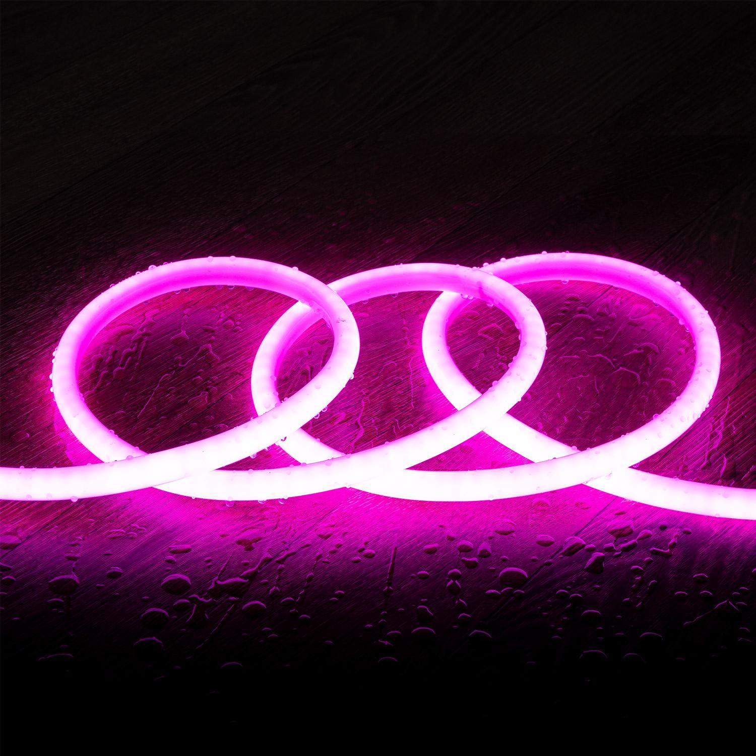Ruban Néon LED Dimmable 220V AC Circulaire SFLEX14 IP65 coupe tous les 100cm 10 m Rose
