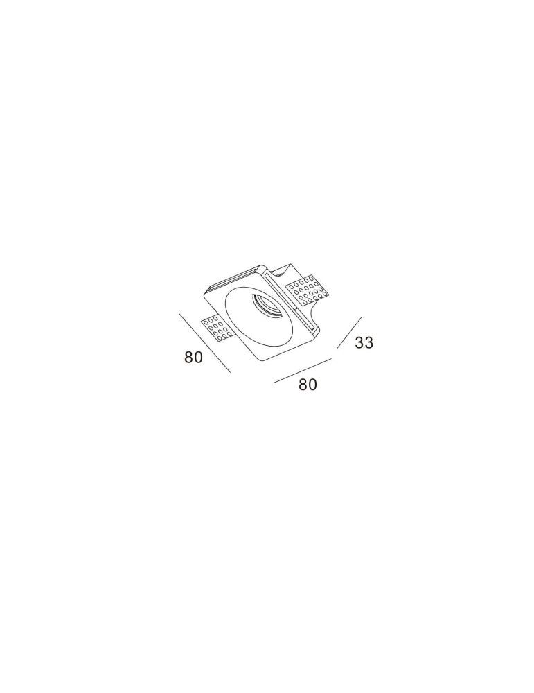 Collerette Downlight LED Intégration Plâtre/Placo 2W Coupe 83x83 mm UGR17