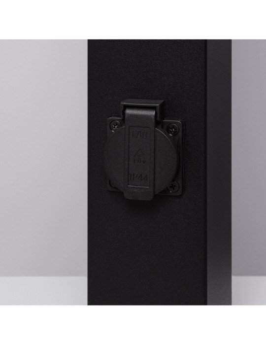 Balise Extérieure en Saillie sur Pied 74cm Augusta Noire avec Prise Type F Schuko