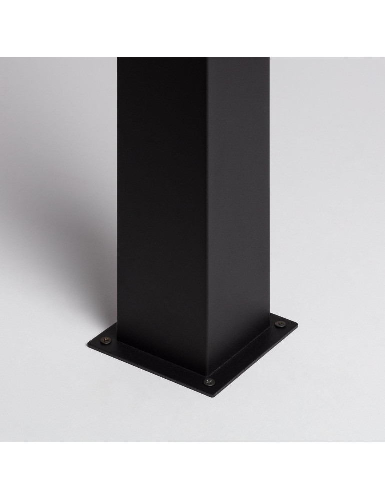 Balise Extérieure en Saillie sur Pied 74cm Augusta Noire avec Prise Type F Schuko