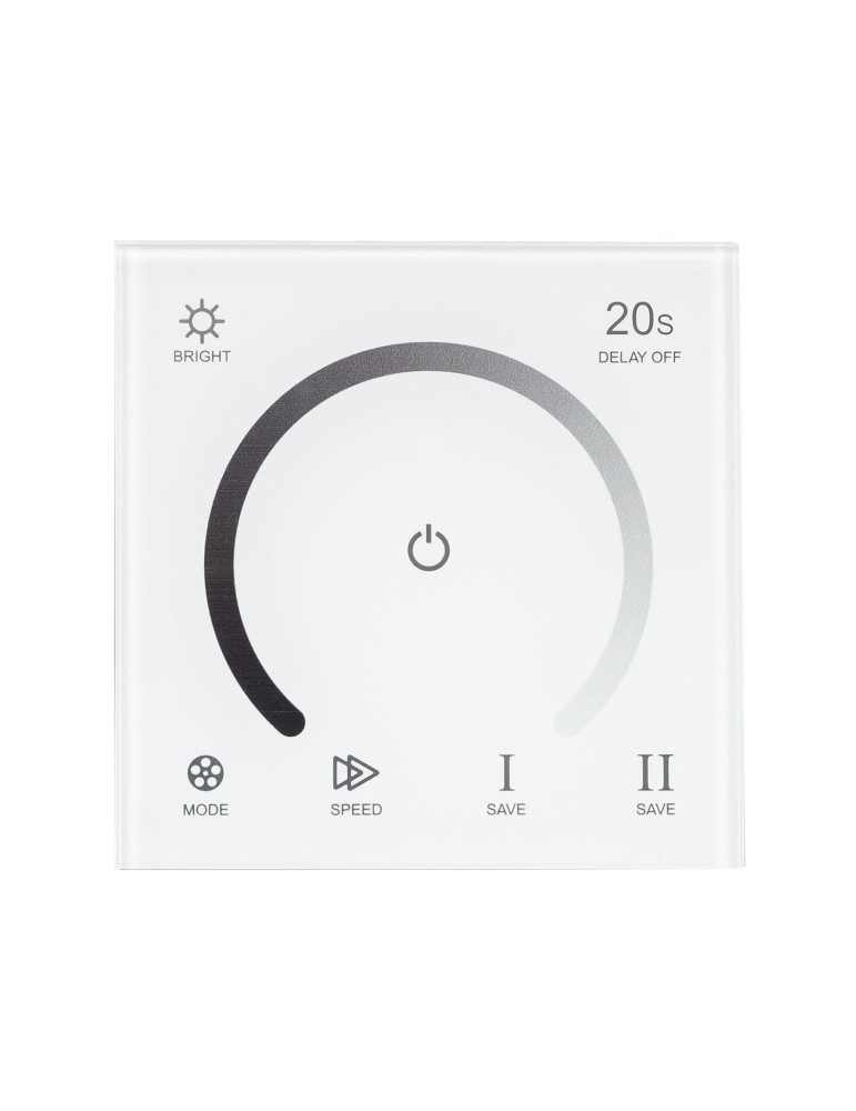 Contrôleur Variateur Mural Tactile pour Ruban LED Monochrome 12/24V DC