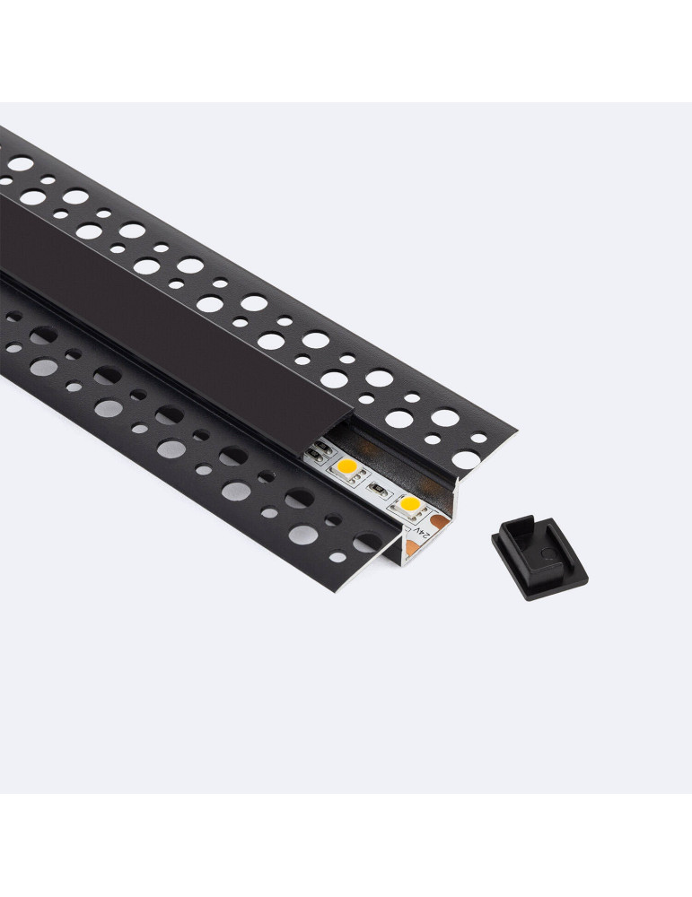 Profilé Aluminium pour Plâtre/Placo avec Capot Continu pour Ruban LED jusqu'à 15 mm