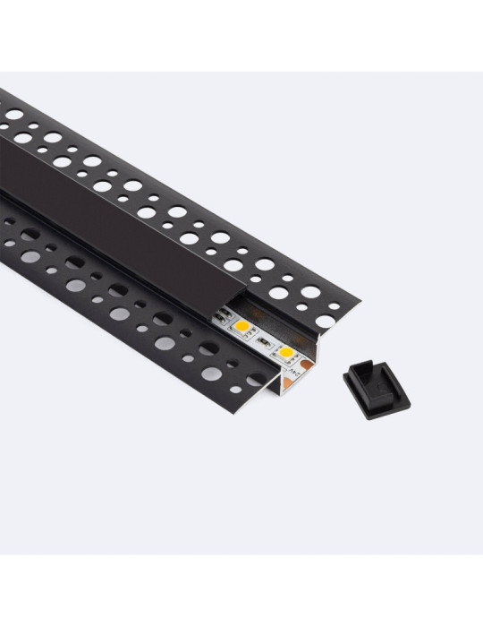 Profilé Aluminium pour Plâtre/Placo avec Capot Continu pour Ruban LED jusqu'à 15 mm